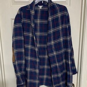 Cato Navy and Red Plaid Cardigan